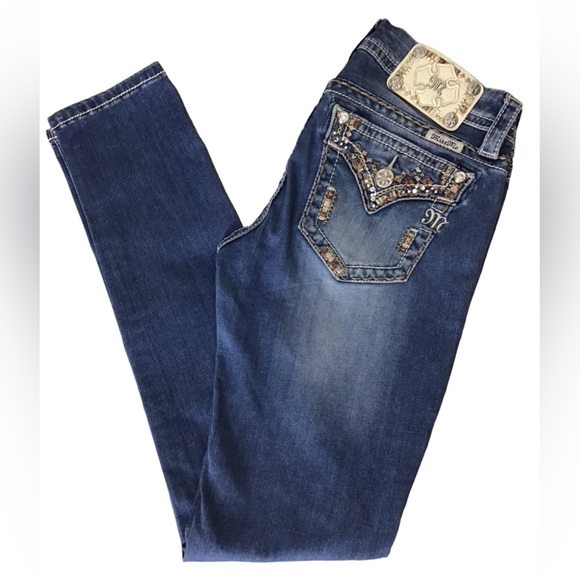 Miss Me Denim Skinny Mid Rise Jeans Size 27 - Picture 1 of 8
